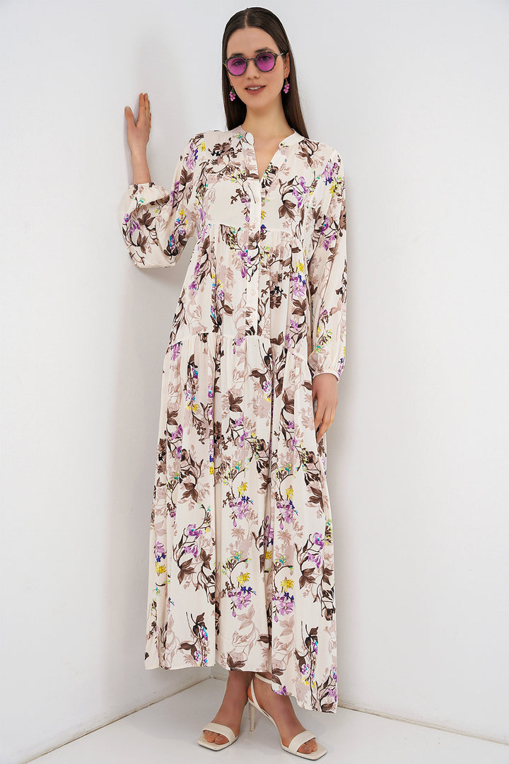 Bigdart Robe longue modeste à motifs pour femme 2585 - i. Marron