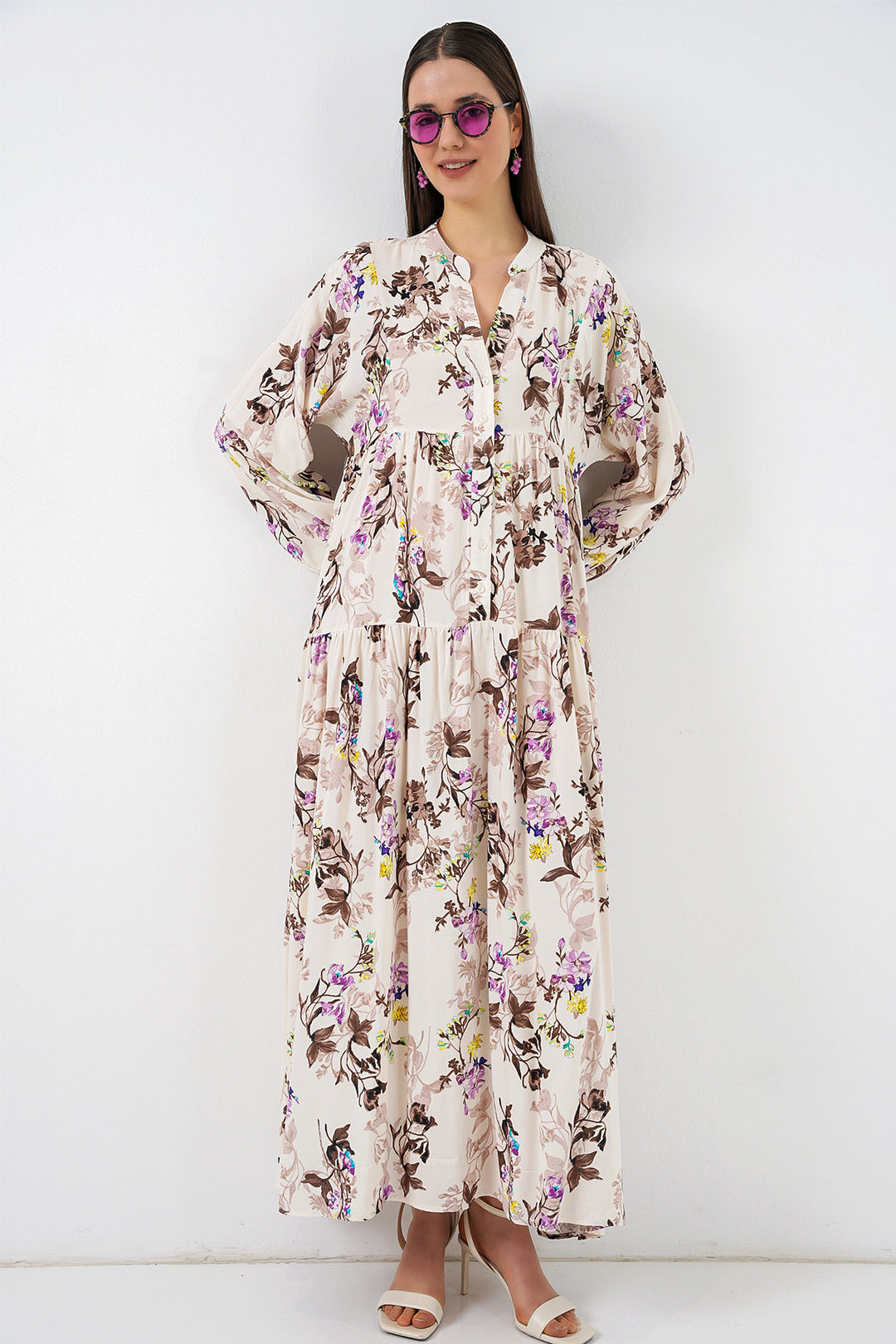 Bigdart Robe longue modeste à motifs pour femme 2585 - i. Marron