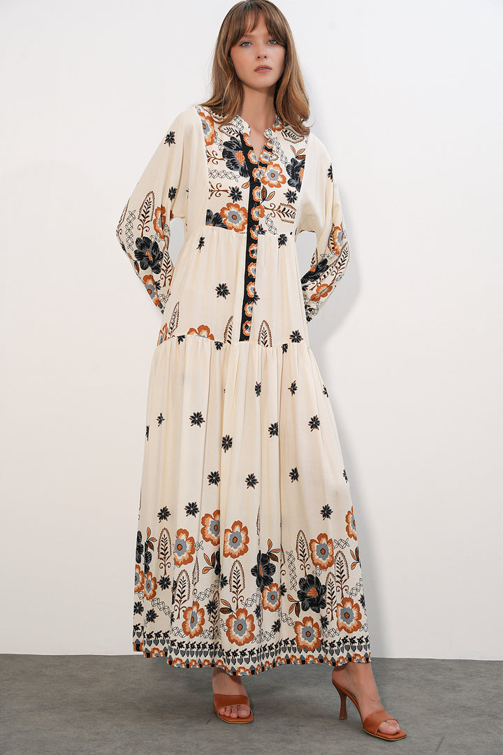 Bigdart Robe longue modeste à motifs pour femmes 2585 - J. Noir
