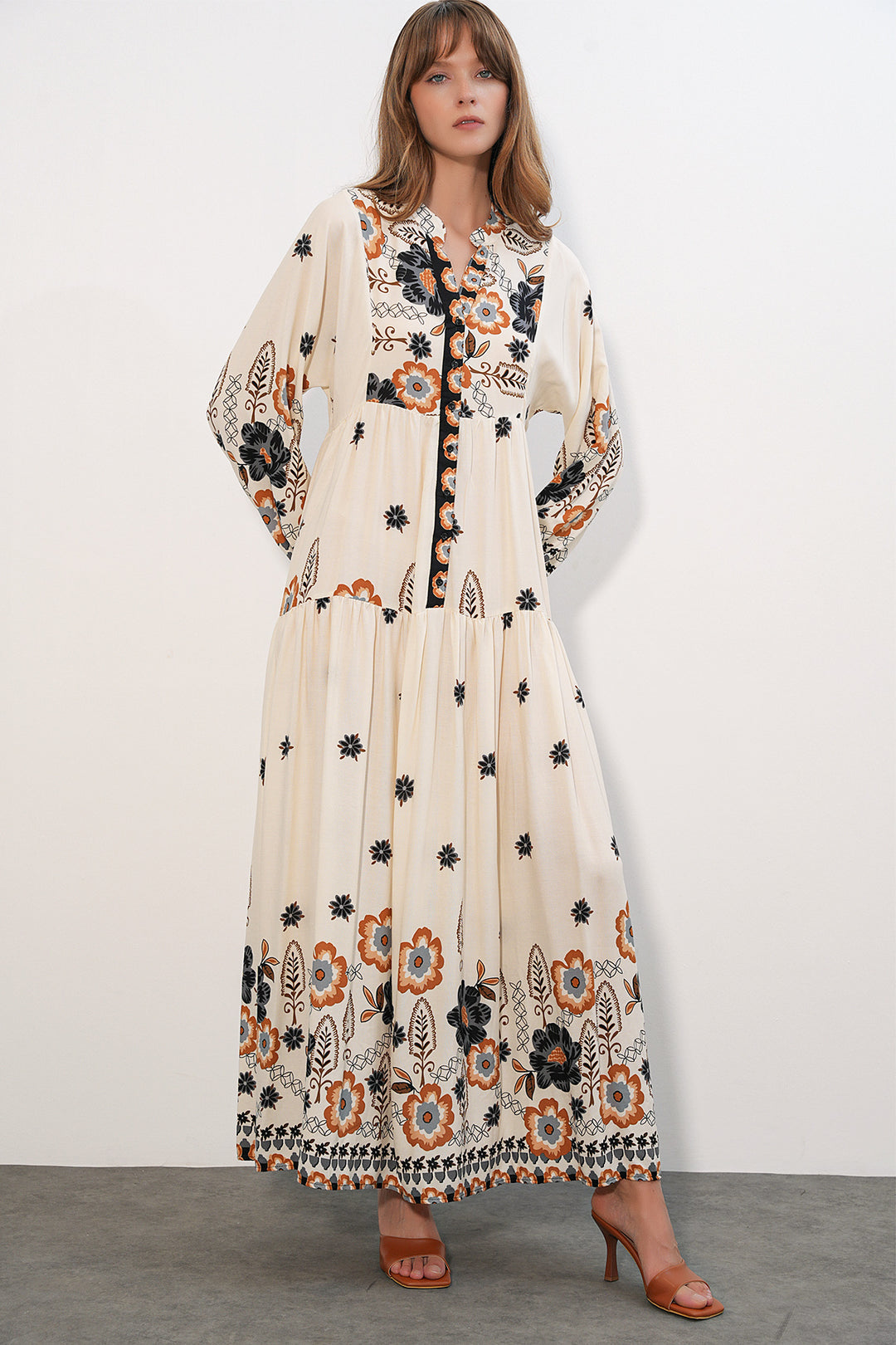 Bigdart Robe longue modeste à motifs pour femmes 2585 - J. Noir