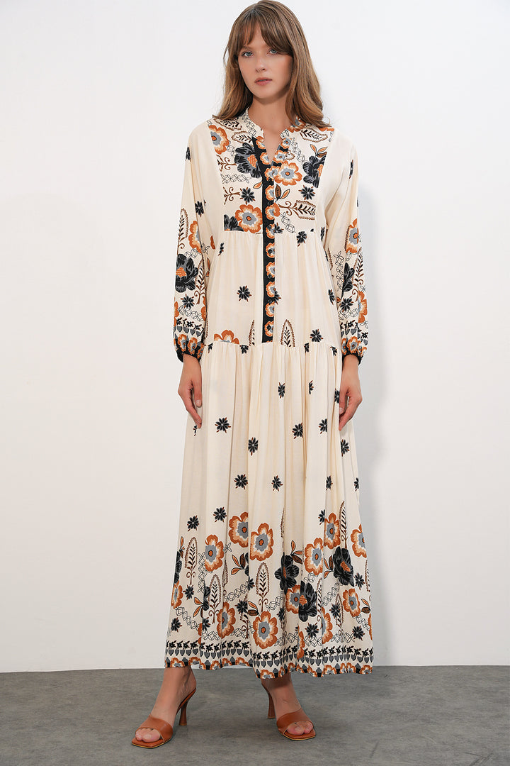 Bigdart Robe longue modeste à motifs pour femmes 2585 - J. Noir