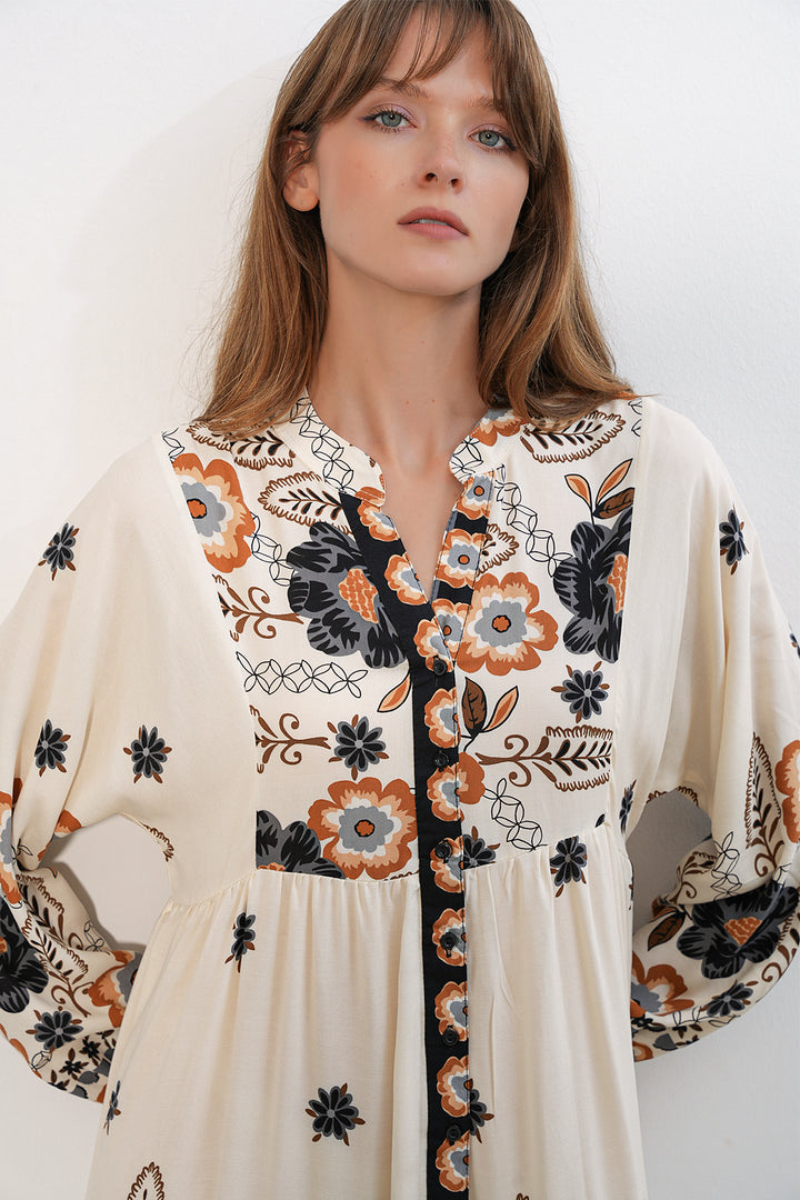 Bigdart Robe longue modeste à motifs pour femmes 2585 - J. Noir