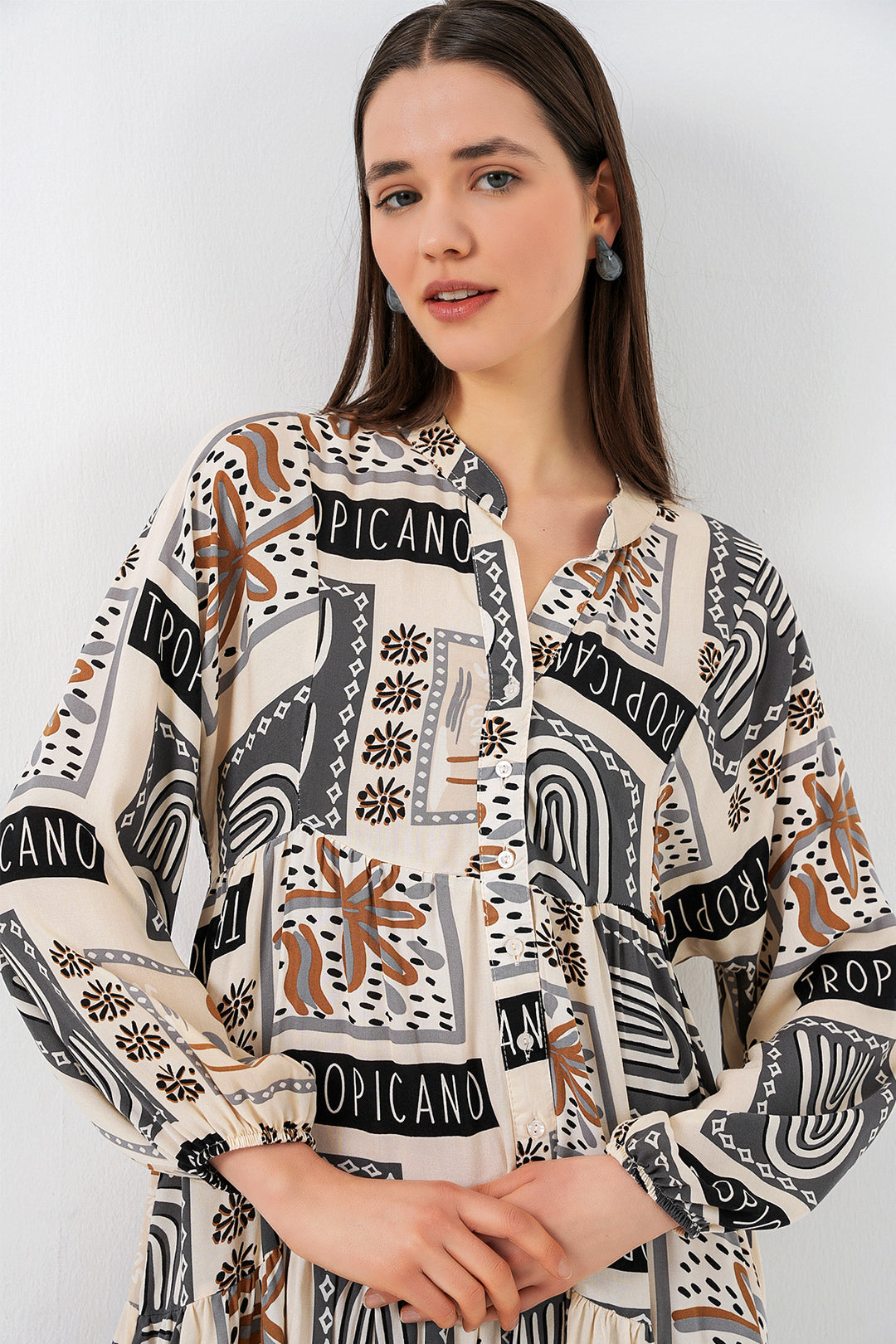 Bigdart Robe longue à motifs pour femmes 2585 - K. Bej