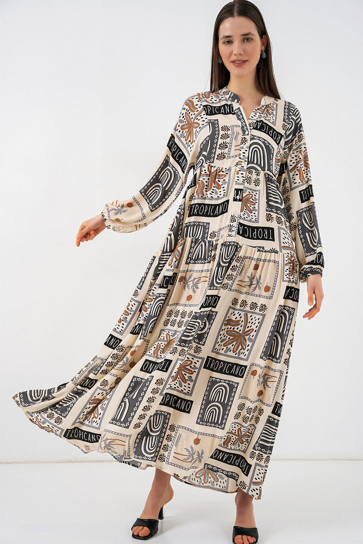 Bigdart Robe longue à motifs pour femmes 2585 - K. Bej