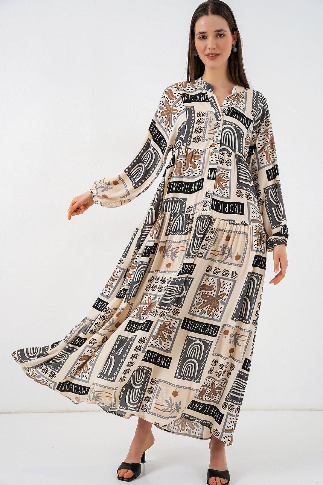 Bigdart Robe longue modifiée pour femme 2585 - k. Beige