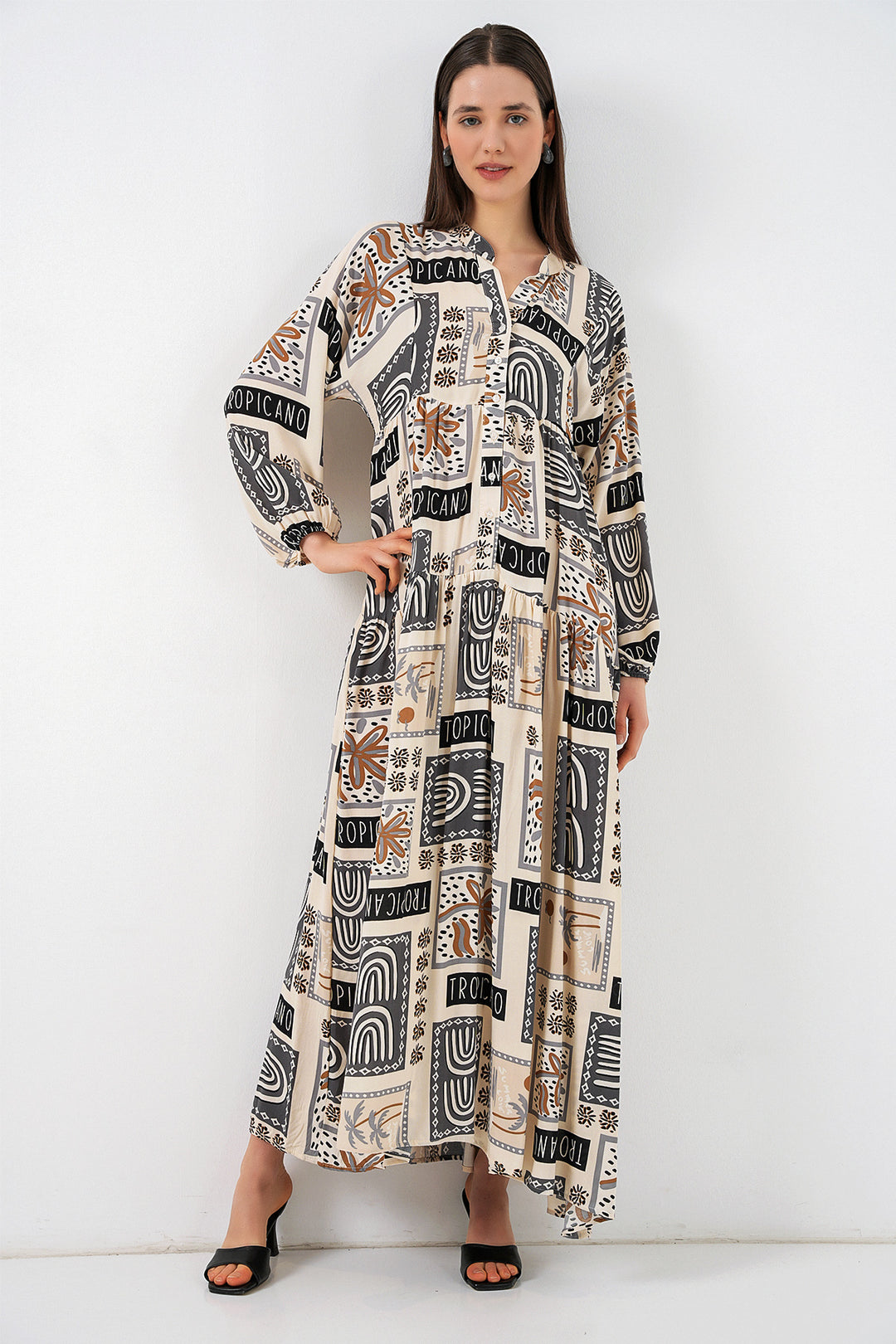 Bigdart Robe longue à motifs pour femmes 2585 - K. Bej
