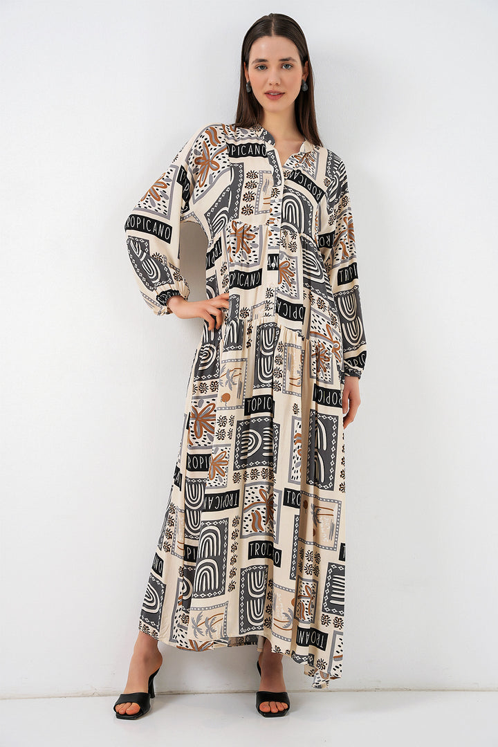 Bigdart Robe longue à motifs pour femmes 2585 - K. Bej