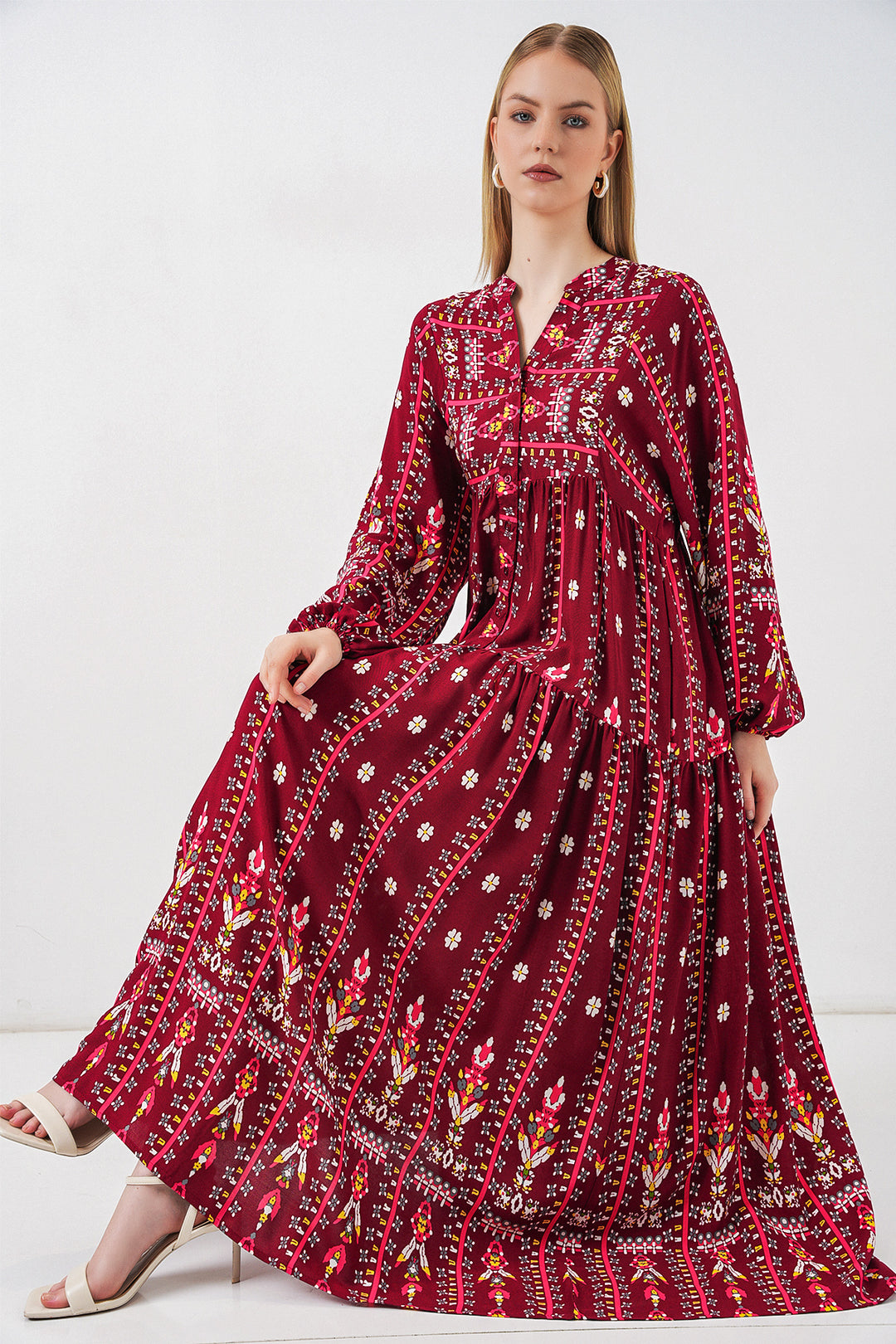 Bigdart Robe longue de mode islamique pour femme 2585 - k. Rouge