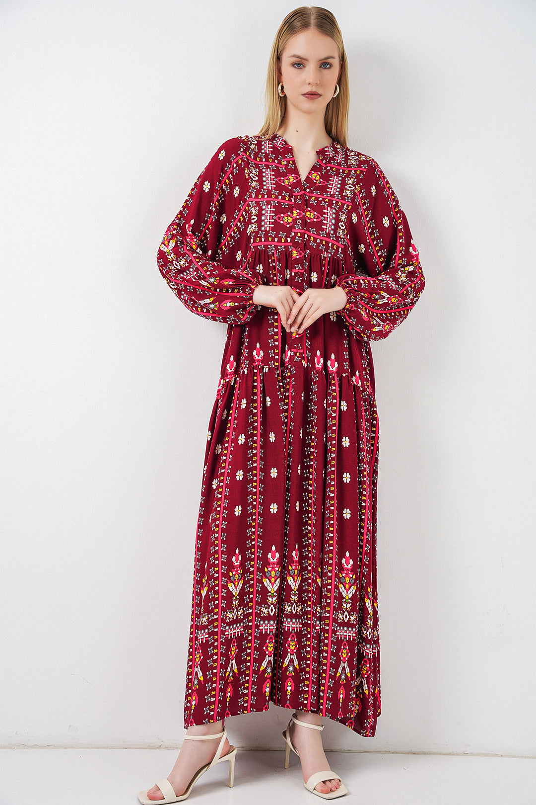 Bigdart Robe longue de mode islamique pour femme 2585 - k. Rouge