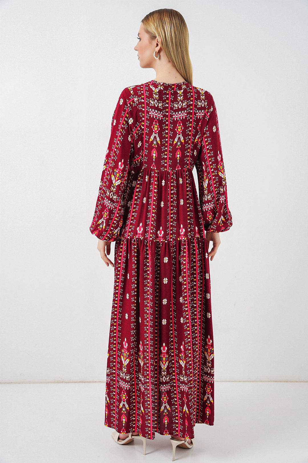 Bigdart Robe longue modeste à motifs pour femme 2585 - k. Rouge