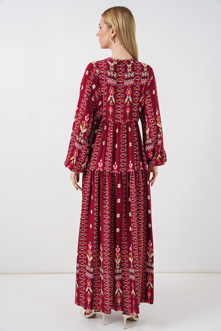 Bigdart Robe longue modeste à motifs pour femme 2585 - k. Rouge