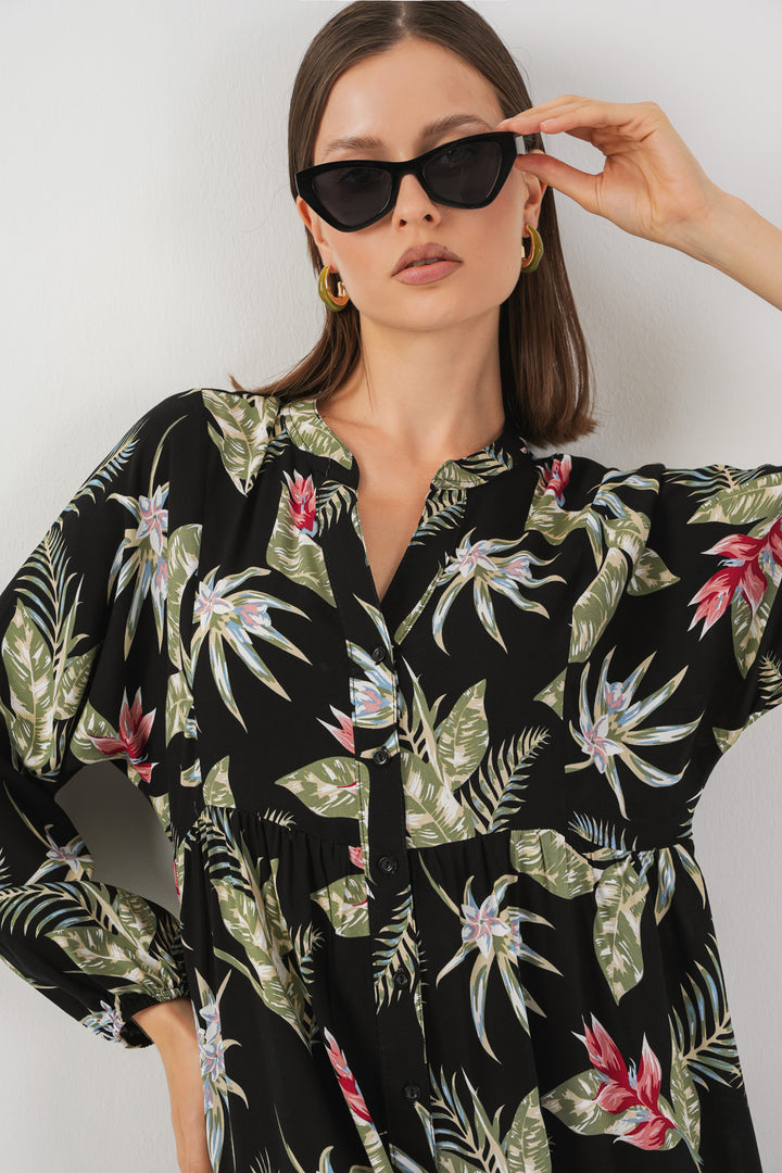 Bigdart Robe longue à motifs pour femme 2585 - Noir K.