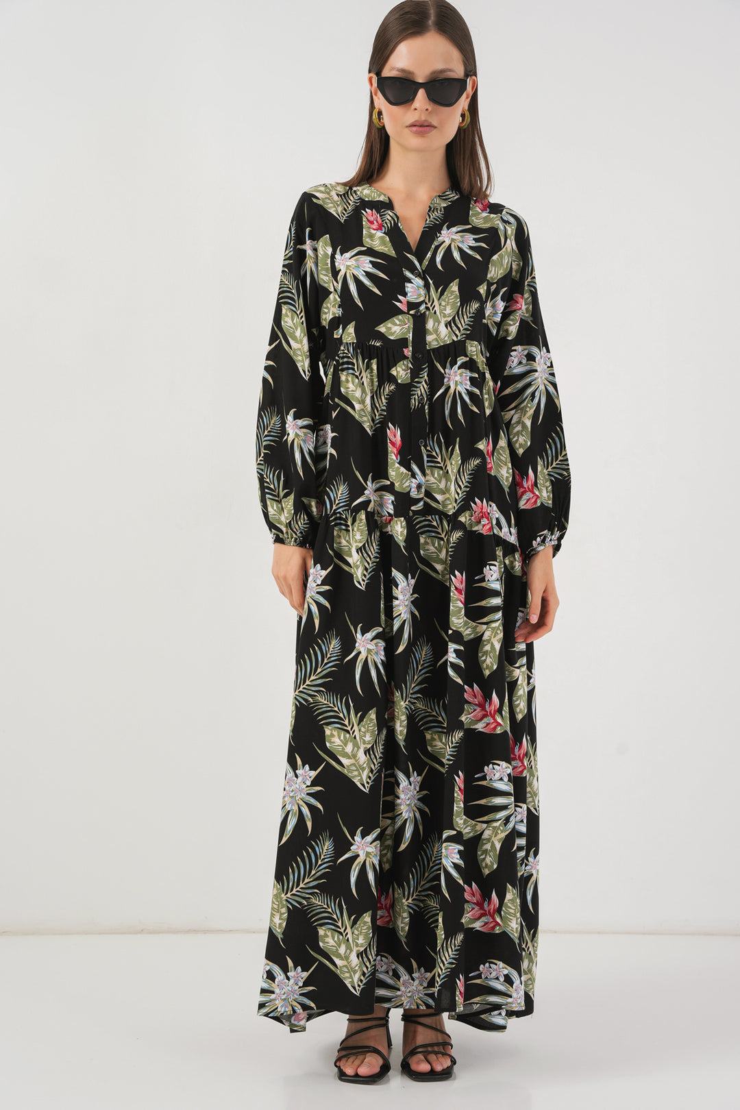 Bigdart Robe longue à motifs pour femme 2585 - Noir K.