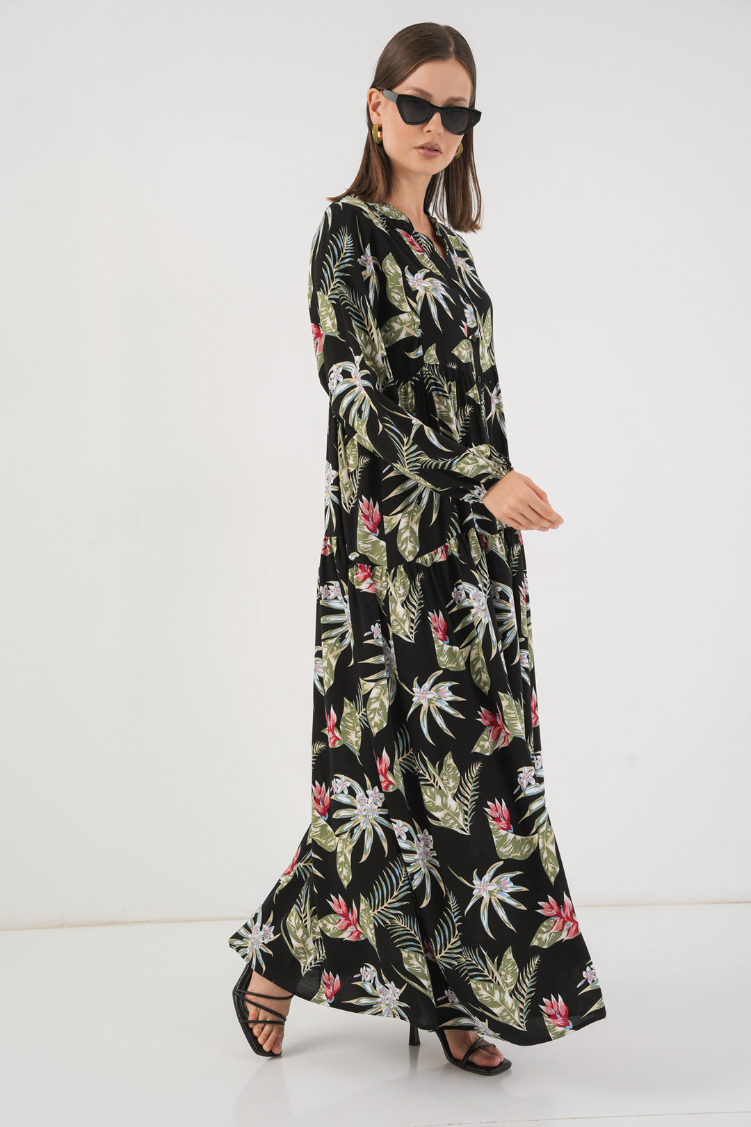 Bigdart Robe longue à motifs pour femme 2585 - Noir K.