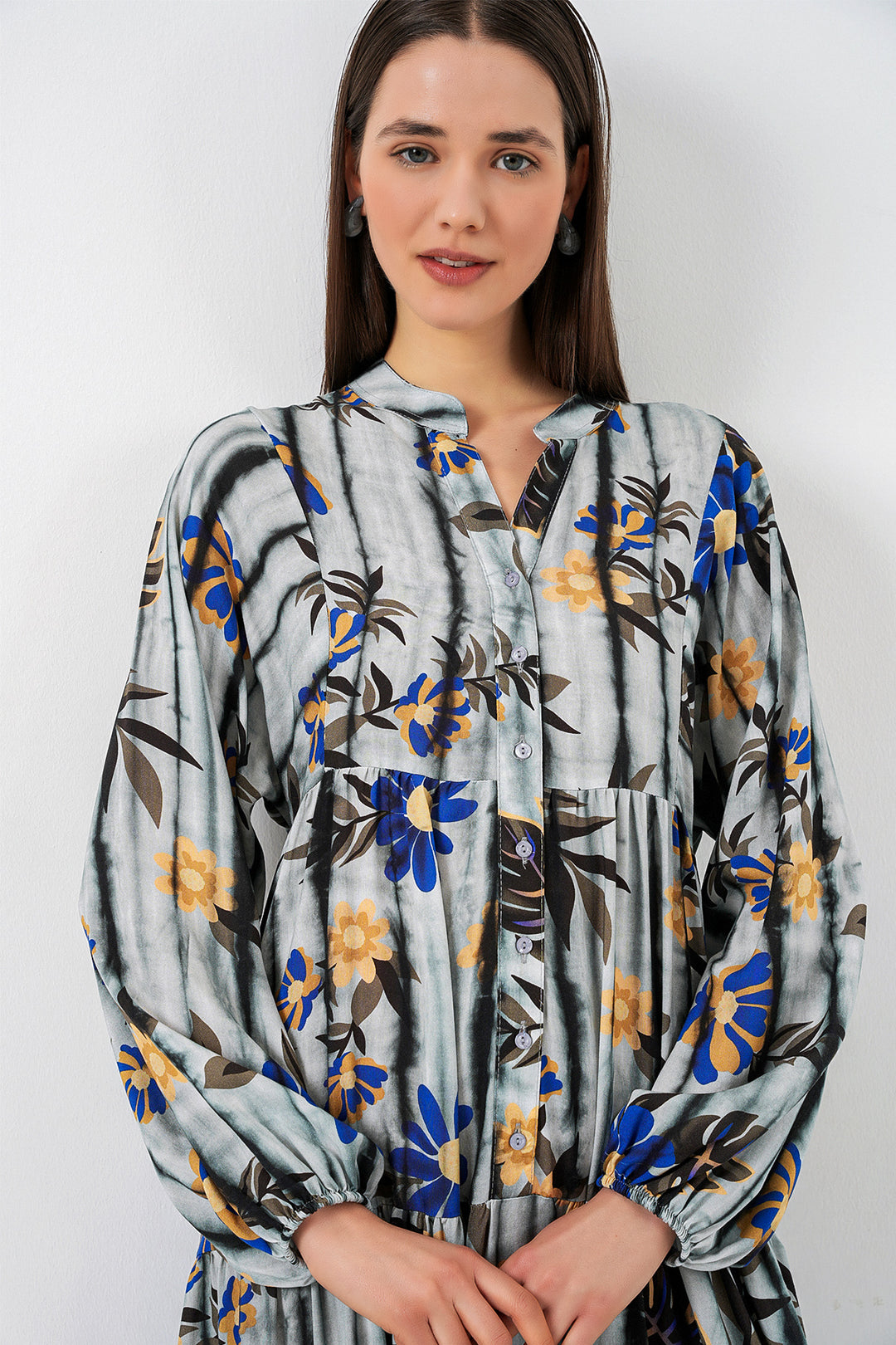 Bigdart Robe longue à motifs pour femmes 2585 - Gris foncé