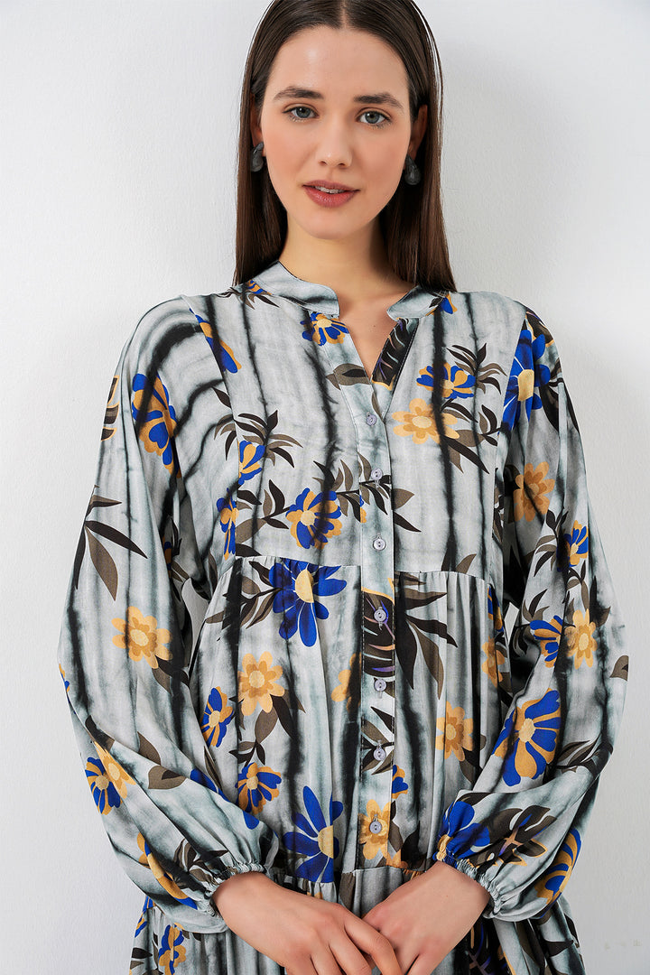 Bigdart Robe longue à motifs pour femmes 2585 - Gris foncé
