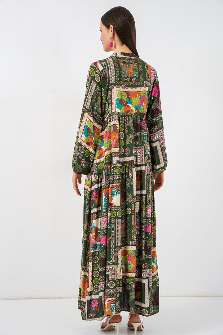 Bigdart Robe longue modeste à motifs pour femme 2585 - Foncé Vertl