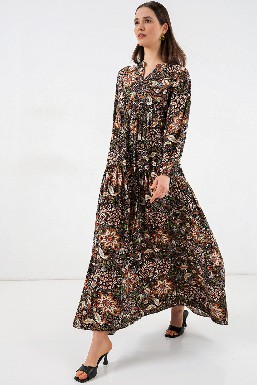 Bigdart Robe longue à motifs pour femmes 2585 - L.Noir