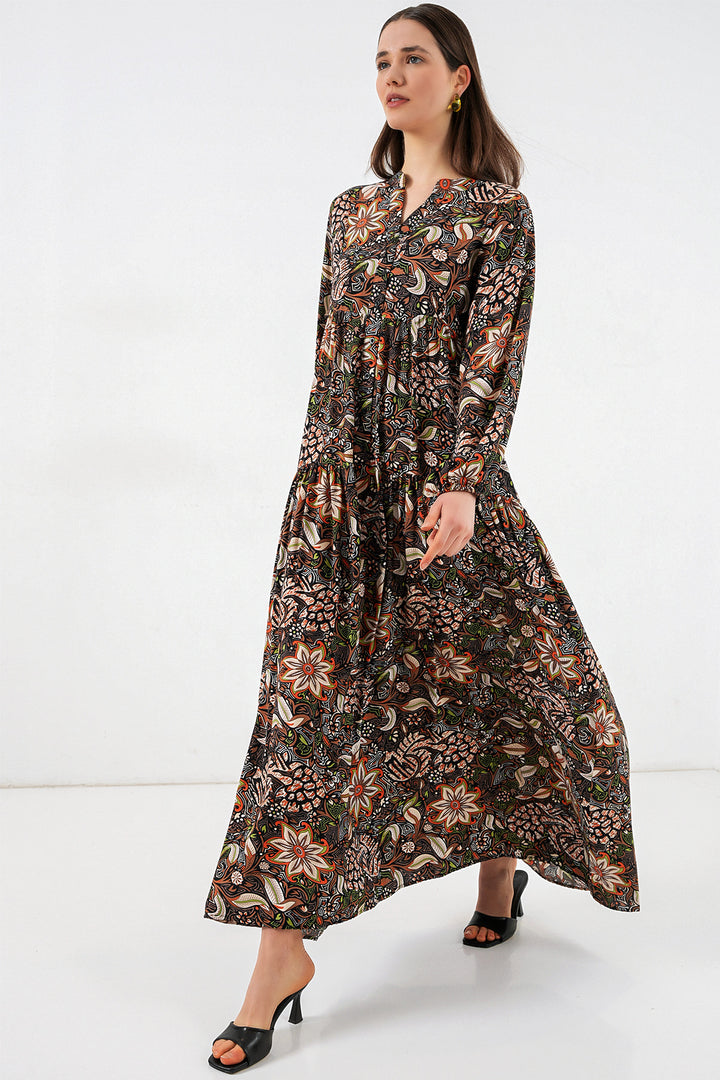 Bigdart Robe longue à motifs pour femmes 2585 - L.Noir
