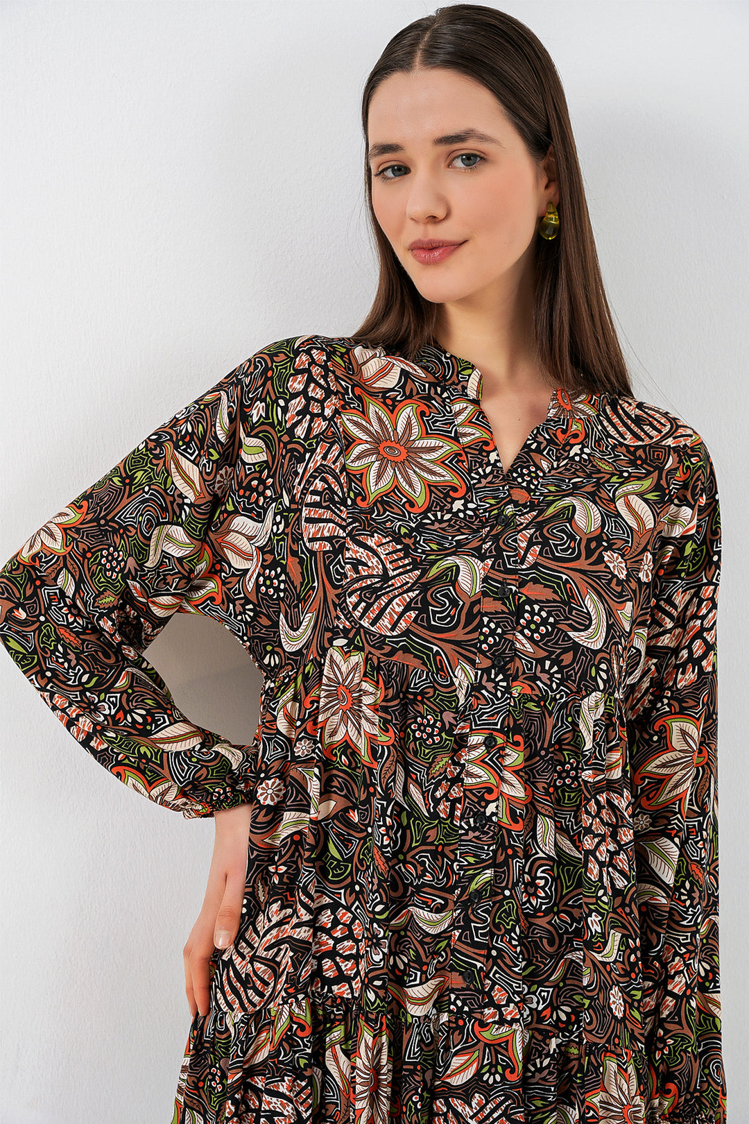 Bigdart Robe longue à motifs pour femmes 2585 - L.Noir
