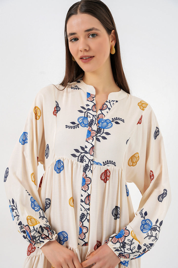Bigdart Robe longue de hijab à motifs pour femme 2585 - Bleu marine 8