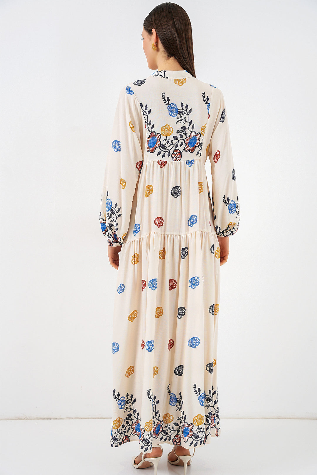 Bigdart Robe longue de hijab à motifs pour femme 2585 - Bleu marine 8