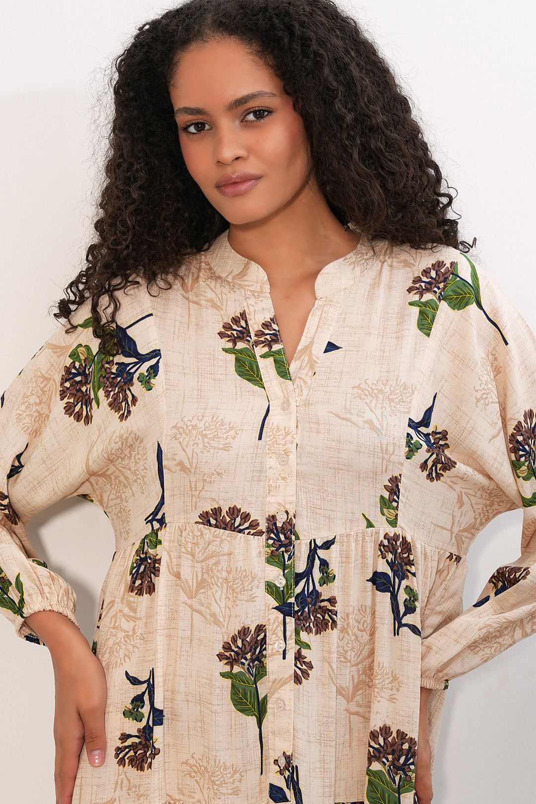 Bigdart Robe longue à motifs pour femme 2585 - Bleu marine Marron