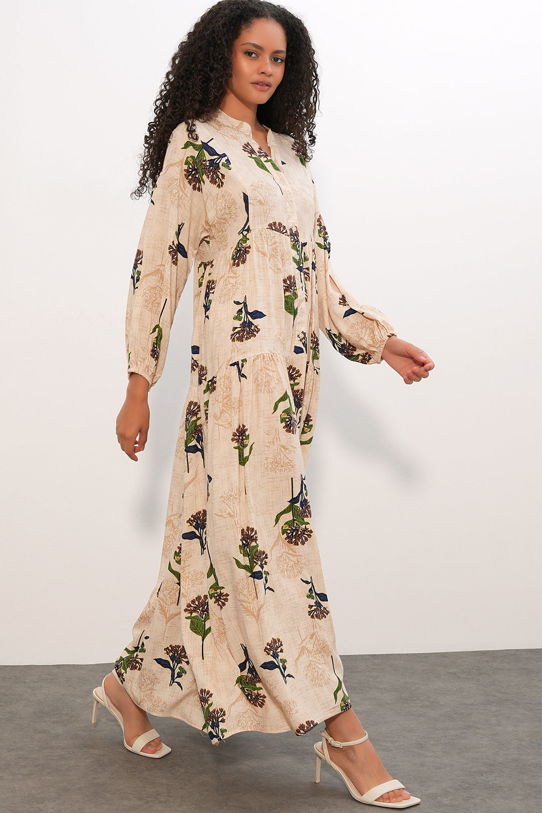 Bigdart Robe longue à motifs pour femme 2585 - Bleu marine Marron