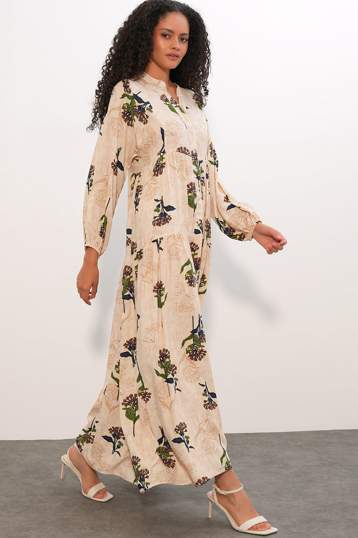 Bigdart Robe longue à motifs pour femme 2585 - Bleu marine Marron