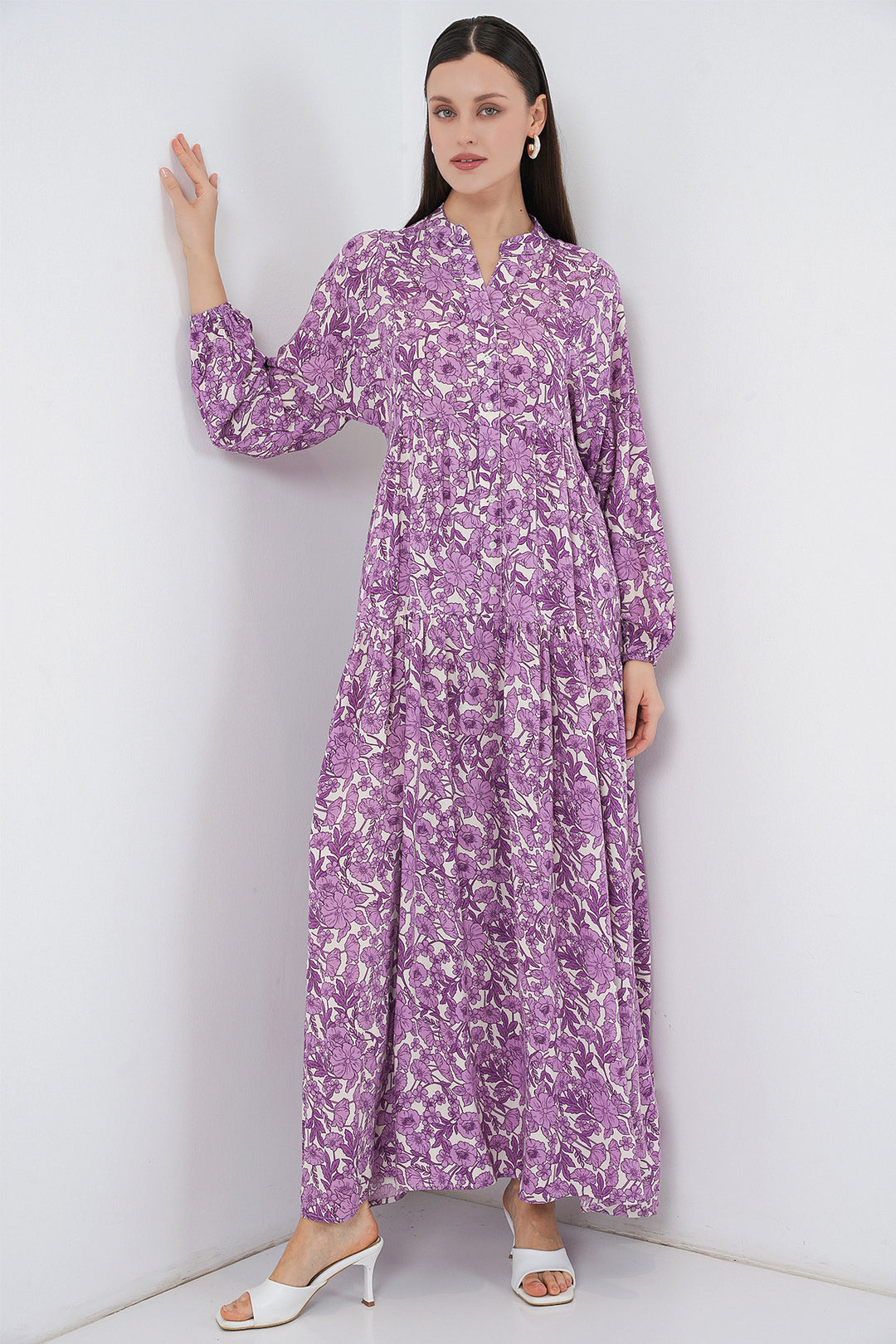 Bigdart Robe Longue Modeste à Motifs Femme 2585 - Lilas