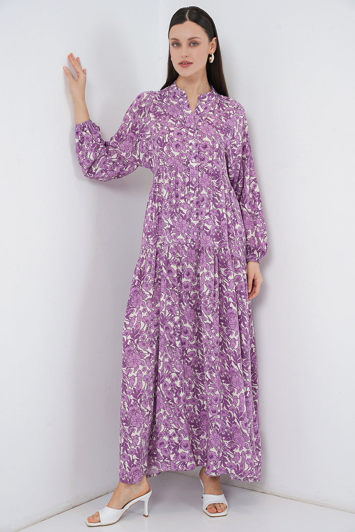 Bigdart Robe Longue Modeste à Motifs Femme 2585 - Lilas