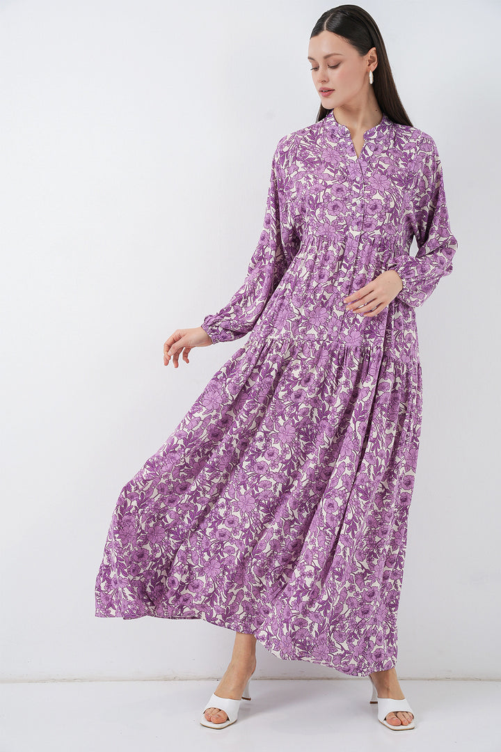 Bigdart Robe Longue Modeste à Motifs Femme 2585 - Lilas