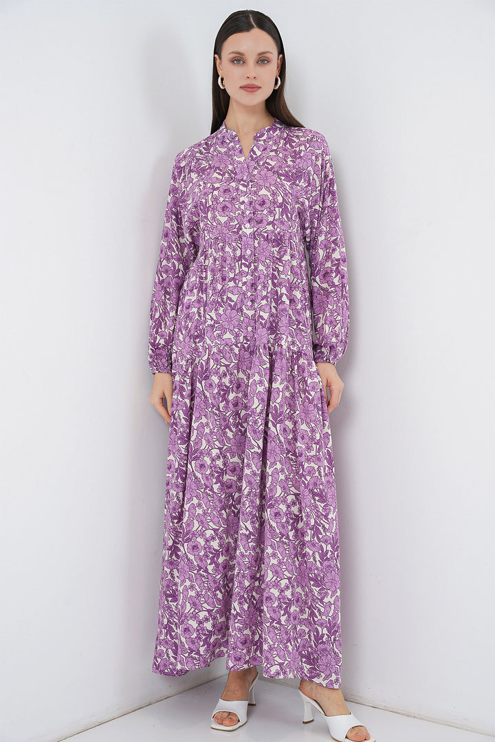Bigdart Robe Longue Modeste à Motifs Femme 2585 - Lilas