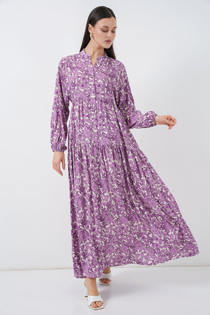 Bigdart Robe Longue Modeste à Motifs Femme 2585 - Lilas
