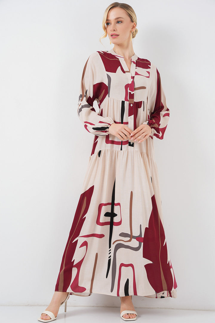 Bigdart Robe longue modeste à motifs pour femme 2585 - m. Crème