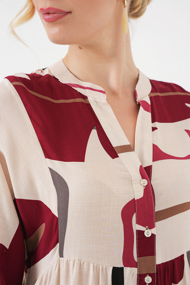 Bigdart Robe longue modeste à motifs pour femme 2585 - m. Crème