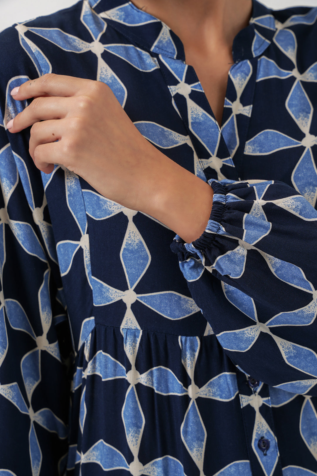 Bigdart Robe de hijab longue à motifs pour femmes 2585 - Bleu marine