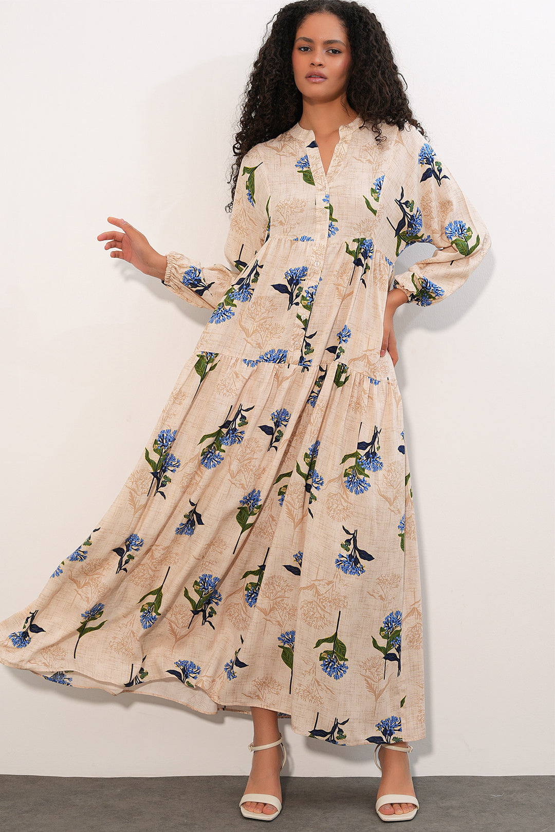 Bigdart Robe longue à motifs pour femme 2585 - Bleu roi