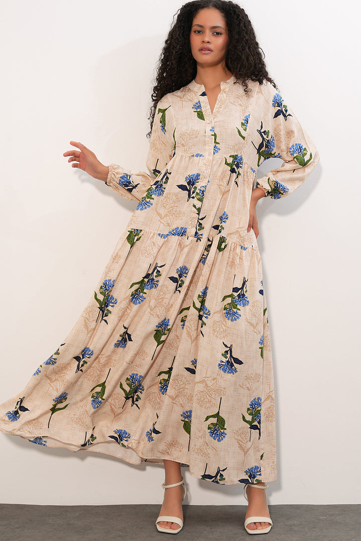 Bigdart Robe longue à motifs pour femme 2585 - Bleu roi