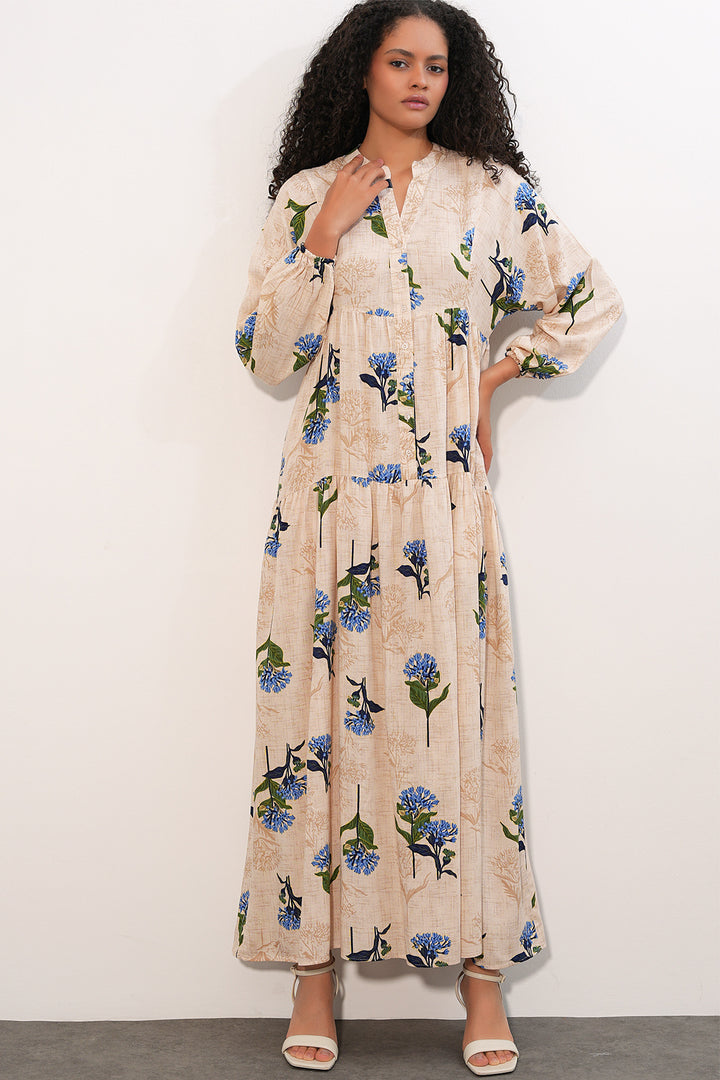 Bigdart Robe longue à motifs pour femme 2585 - Bleu roi