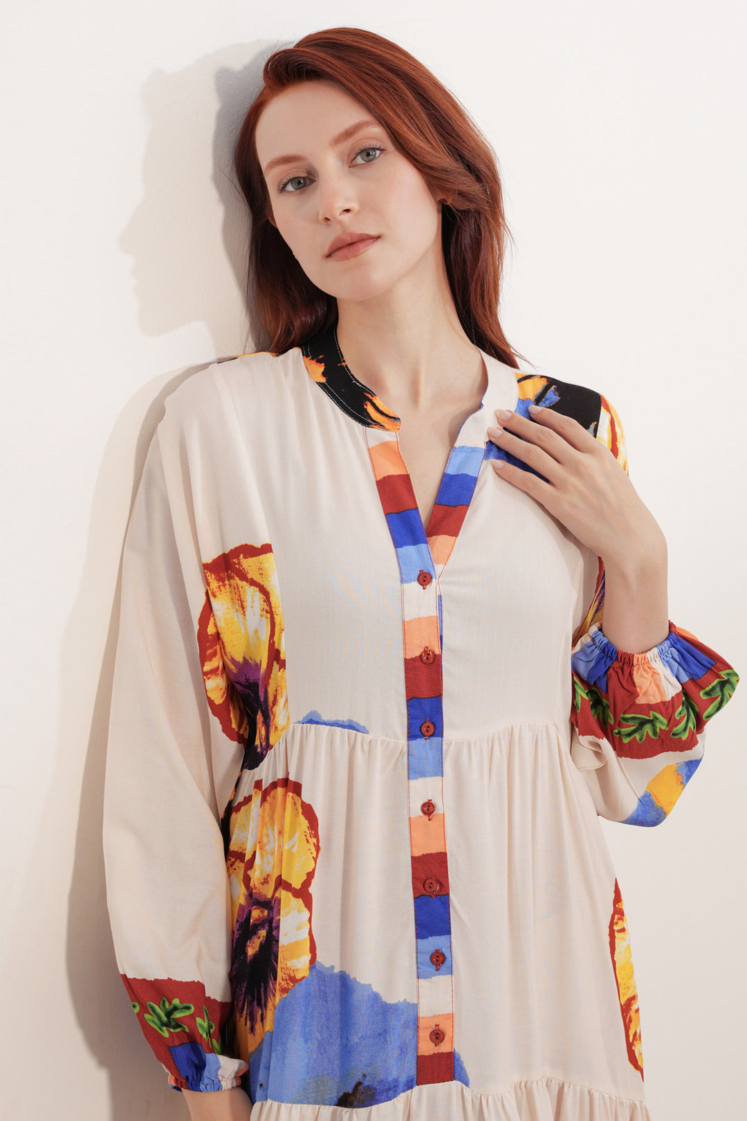 Bigdart Robe longue de hijab à motifs pour femme 2585 - Bleu roi