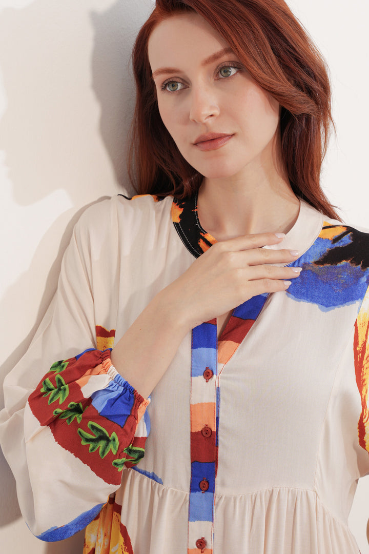 Bigdart Robe longue de hijab à motifs pour femme 2585 - Bleu roi