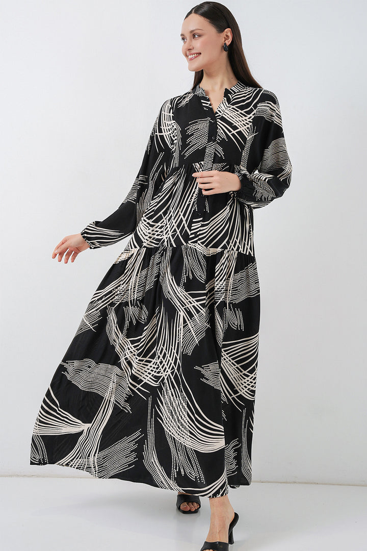 Bigdart Robe Longue Modeste à Motifs Femme 2585 - Noir