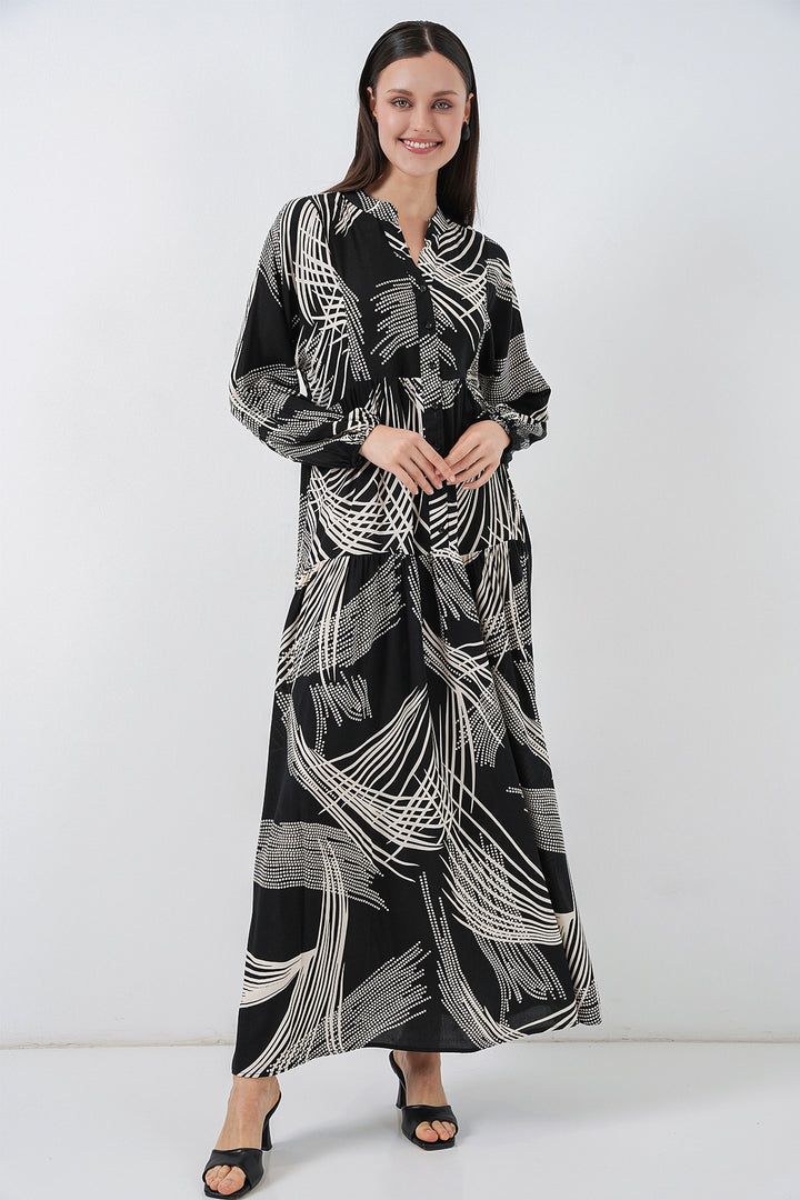 Bigdart Robe Longue Modeste à Motifs Femme 2585 - Noir