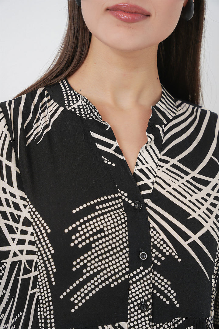 Bigdart Robe Longue Modeste à Motifs Femme 2585 - Noir