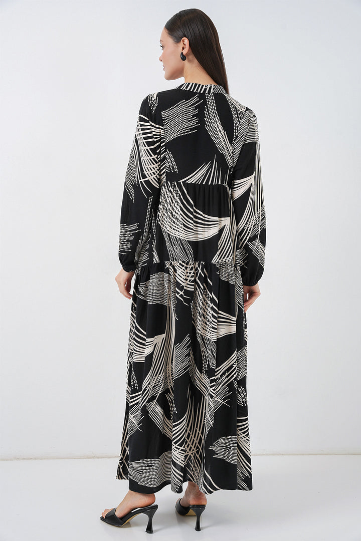 Bigdart Robe Longue Modeste à Motifs Femme 2585 - Noir