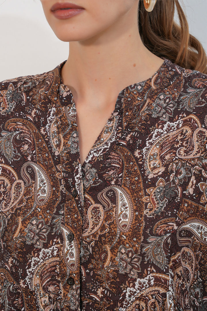 Bigdart Robe de hijab longue à motifs pour femme 2585 - Tabac