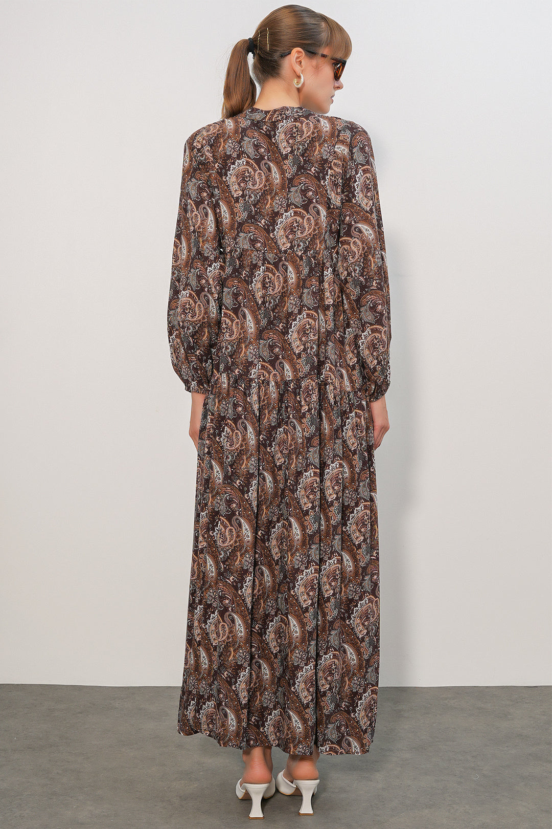Bigdart Robe de hijab longue à motifs pour femme 2585 - Tabac