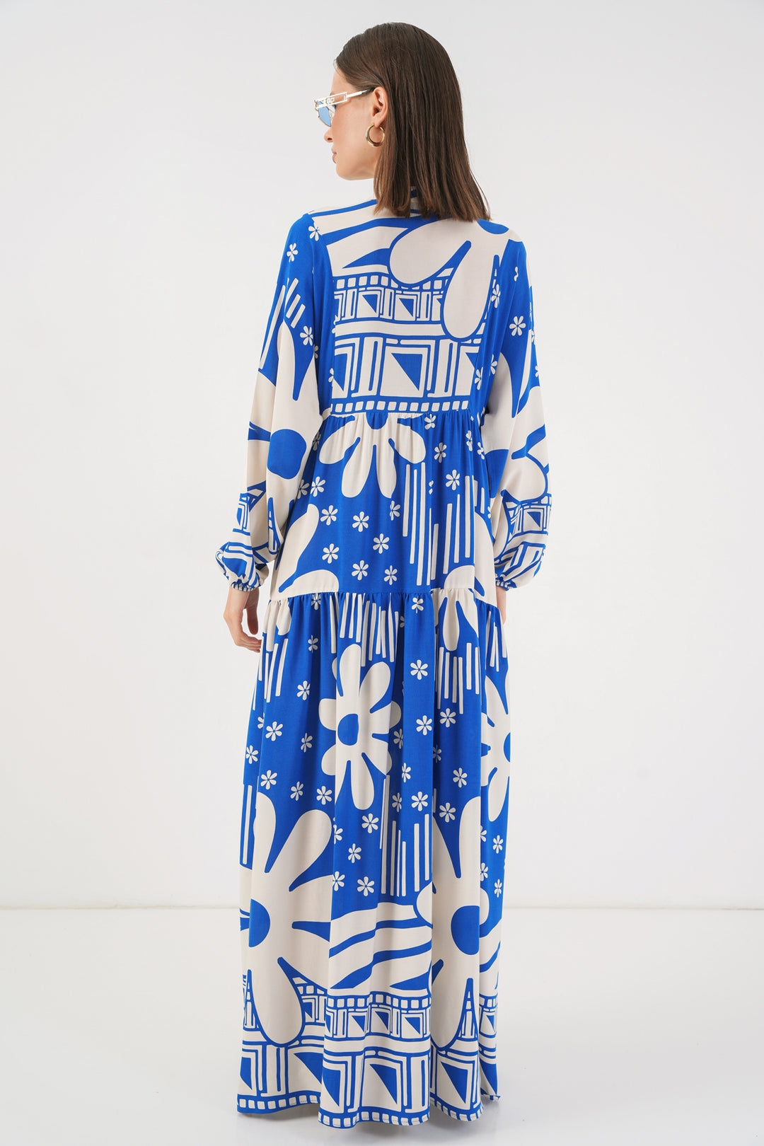 Bigdart Robe longue à motifs pour femme 2585 - Bleu