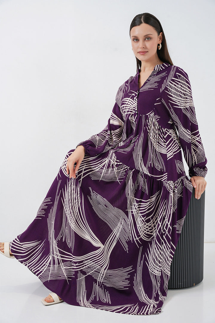 Bigdart Robe Longue Modeste à Motifs Femme 2585 - Violet